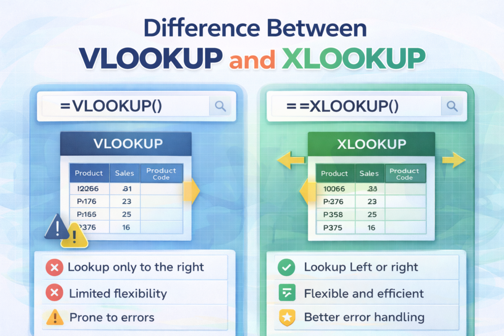 Difference Between VLOOKUP and XLOOKUP