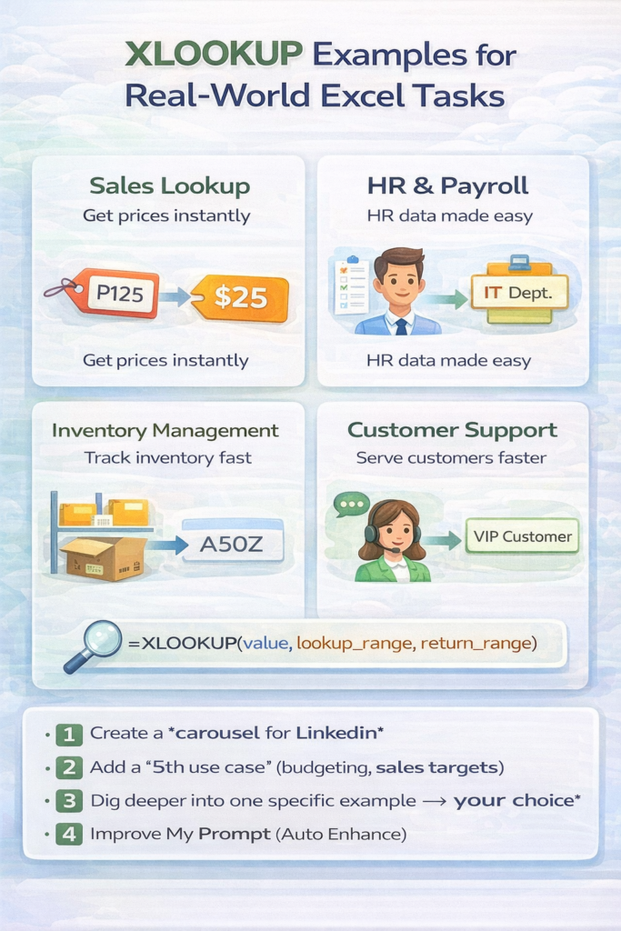 XLOOKUP Examples for Real-World Excel Tasks