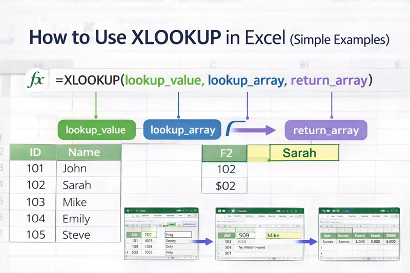 How to Use XLOOKUP in Excel (Simple Examples) How to Use XLOOKUP in Excel Simple Examples