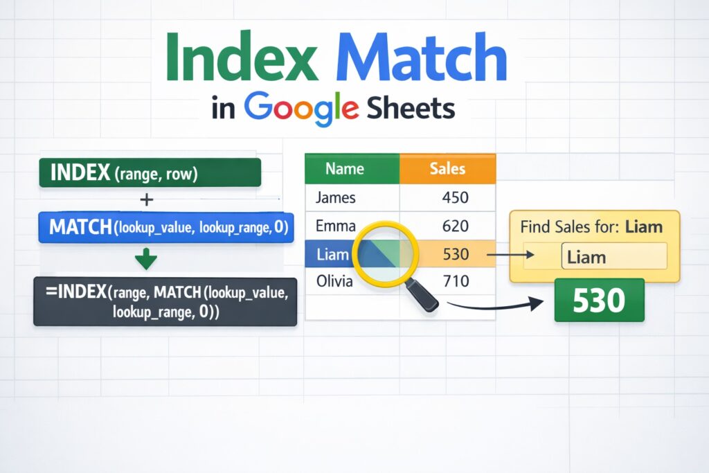 Index match google sheets