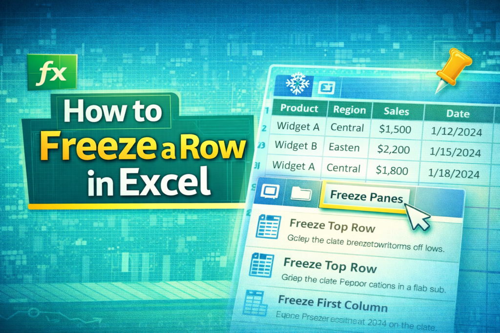 How to Freeze a Row in Excel